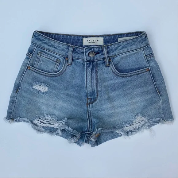 Distressed Denim Shorts - Picture 2 of 4